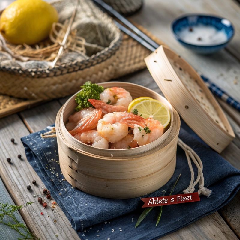Атлеты выбирают: паровые креветки с пряными травами