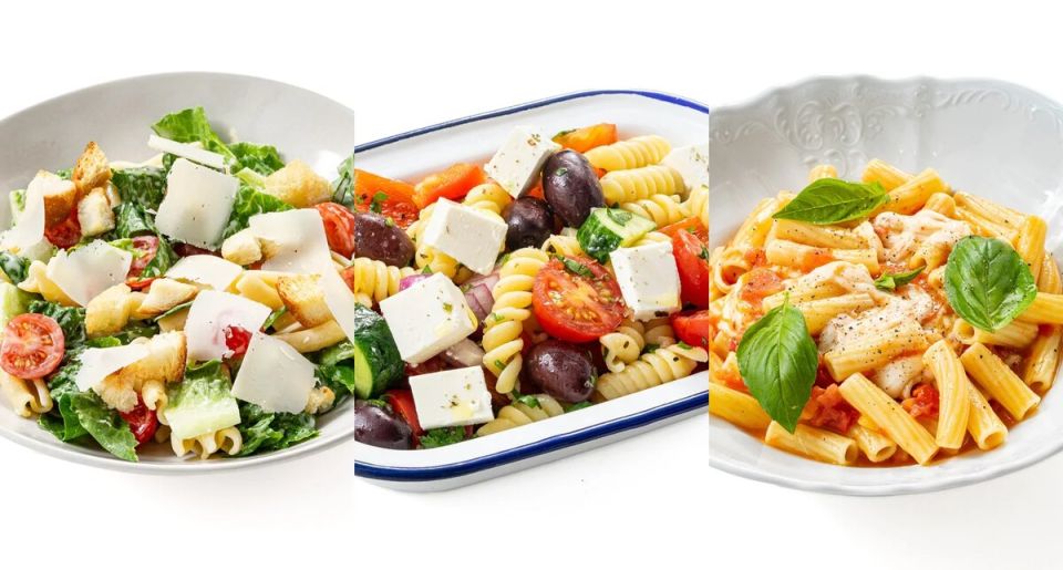 Новые интерпретации классических салатов с пастой
