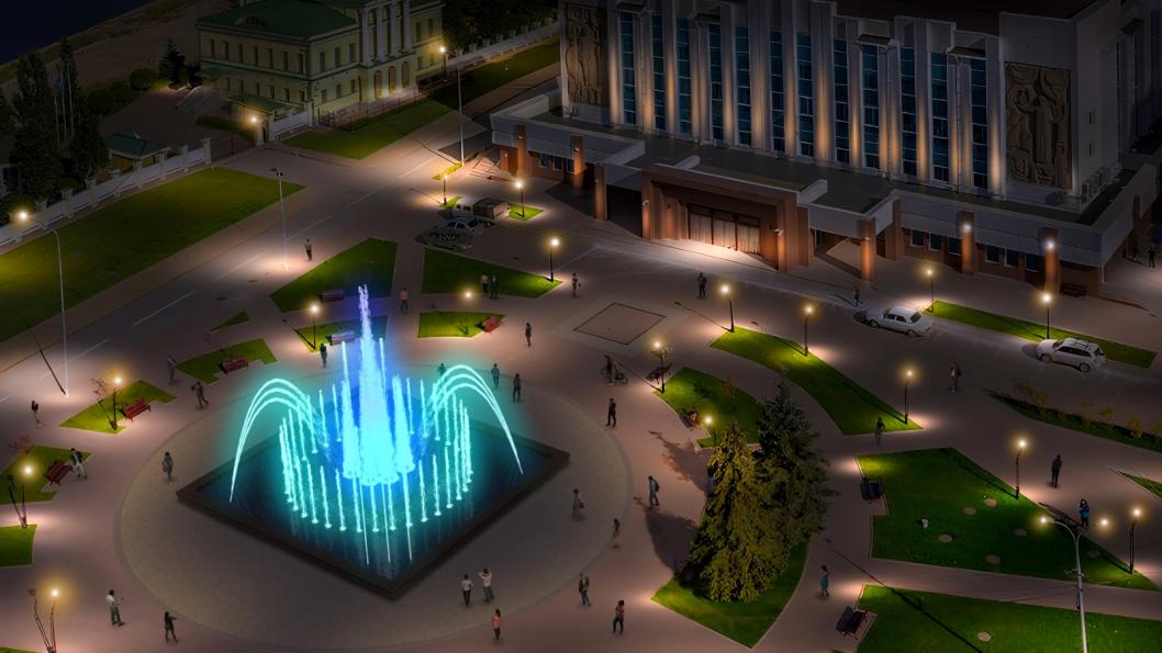 Светодинамические картины воды создадут рабочие во время реконструкции фонтана на ул. Осипенко в Тюмени