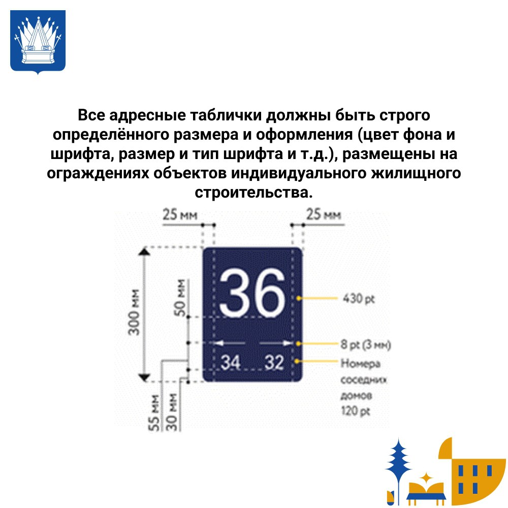 Тоболяки, внешний вид нашего города – это важно! Узнайте, какие требования предъявляются к адресным табличкам в Тобольске: размер, цвет, шрифт и размещение – всё должно соответствовать стандартам Тоболяки, внешний вид нашего города – это важно! Узнайте, какие требования предъявляются к адресным табличкам в Тобольске: размер, цвет, шрифт и размещение – всё должно соответствовать стандартам