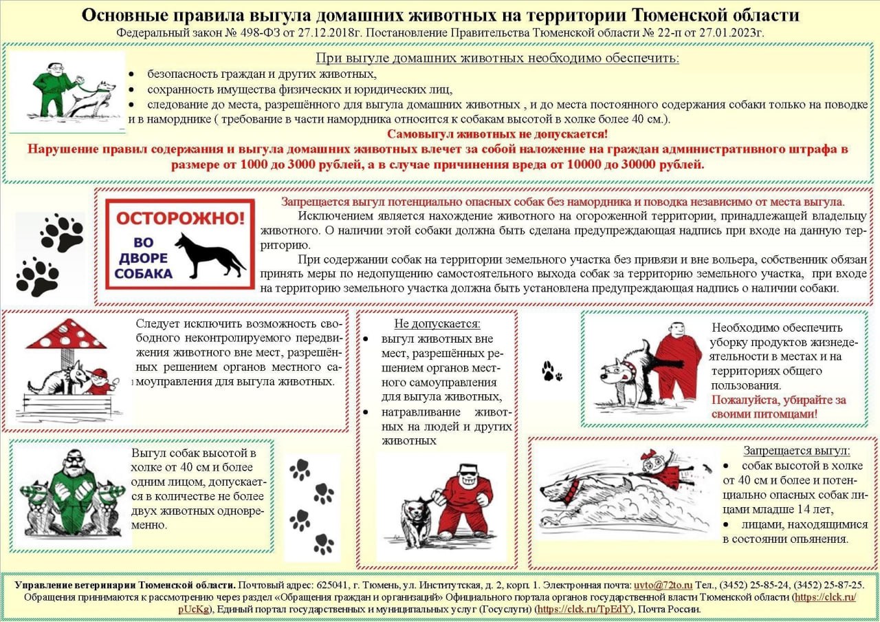 Важное напоминание для владельцев домашних животных! Важное напоминание для владельцев домашних животных!