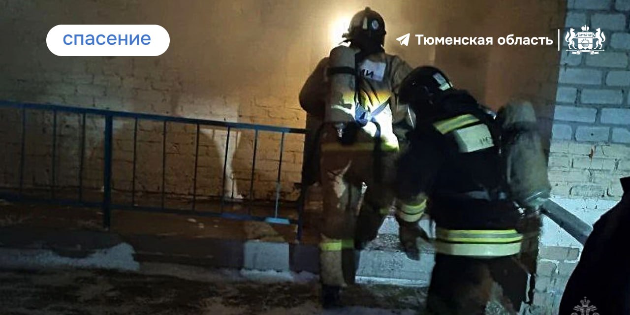 Тюменские пожарные спасли пятерых человек из пожара