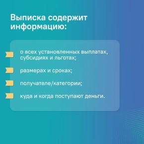 Социальный фонд напоминает о возможности получить выписку о назначенных мерах поддержки