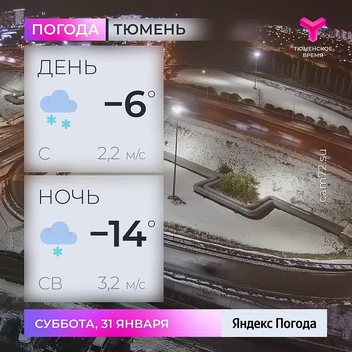 Днем ожидается снег, температура воздуха -6 °С. Ветер северный 2,2 м/с