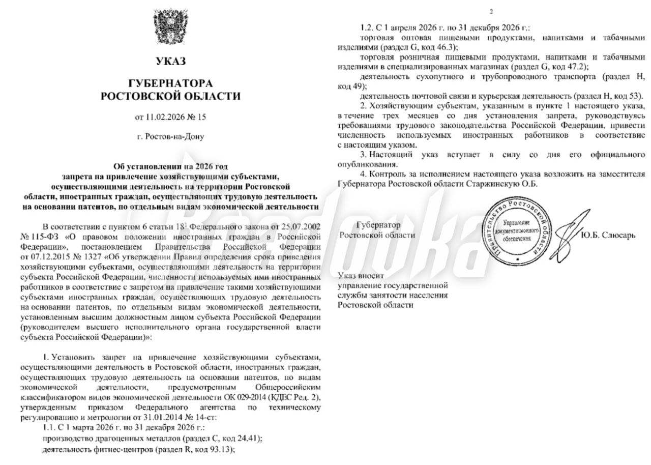 Мигрантам в Ростовской области запретили работать продавцами и курьерами