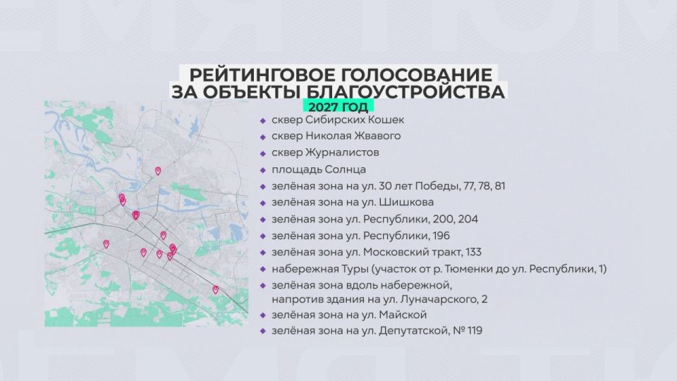 На портале "Я решаю!" идёт голосование за территории для благоустройства на 2027 год
