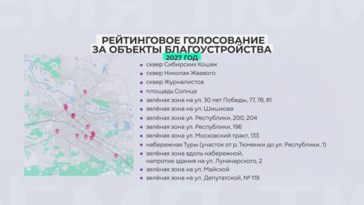 На портале "Я решаю!" идёт голосование за территории для благоустройства на 2027 год