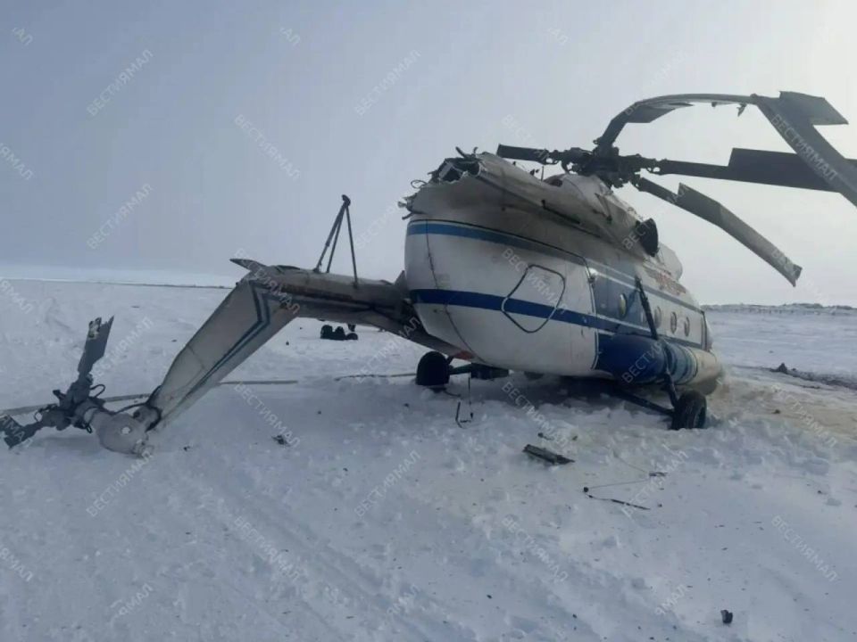 На Ямале разбился рейсовый вертолёт Ми-8, на борту было 10 человек, все они выжили