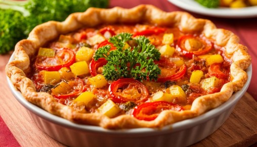 Цветущий пирог: открытый овощной шедевр для уютных вечеров