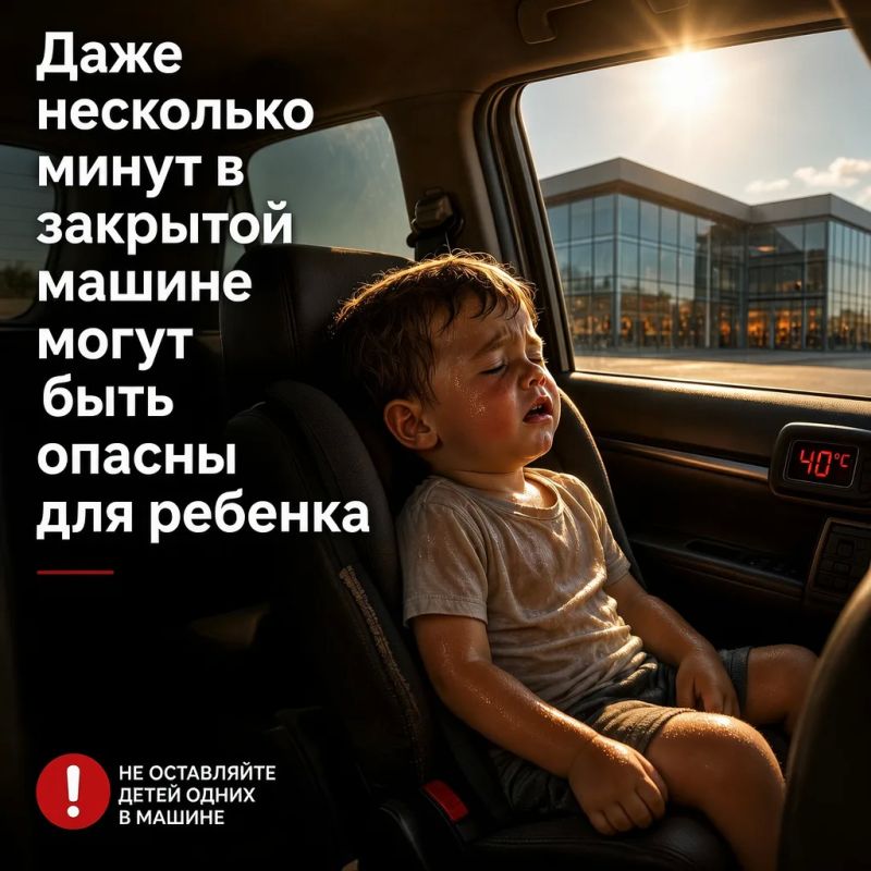 В летний период машина может превратиться в опасную ловушку для ребенка
