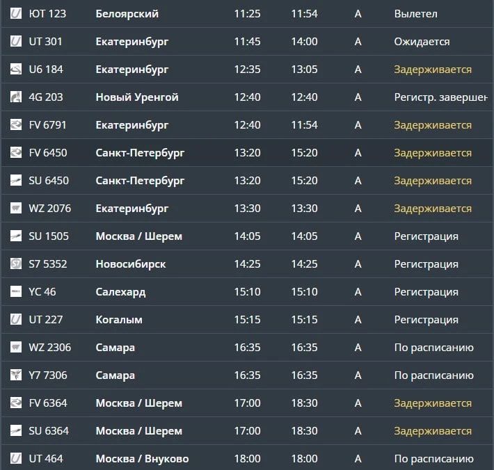 В аэропорту Рощино задержаны 9 рейсов в Санкт-Петербург, Екатеринбург и Москву