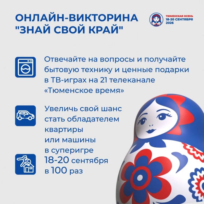 В Тюмени, Тобольске и Тюменском округе стартовала онлайн-викторина "Знай свой край!" В Тюмени, Тобольске и Тюменском округе стартовала онлайн-викторина "Знай свой край!"