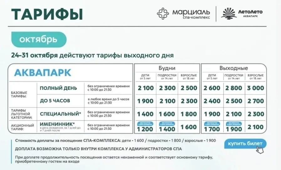 Аквапарк «ЛетоЛето» возвращает прежние цены Аквапарк «ЛетоЛето» возвращает прежние цены