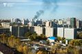 На улице Магаданской в Тюмени горит здание