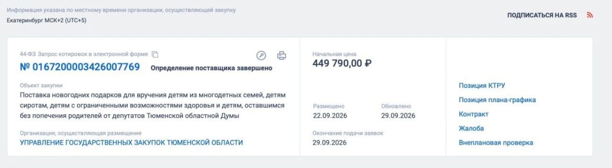 Тюменские депутаты купят детям-сиротам новогодние подарки от своего имени, но за счет бюджета