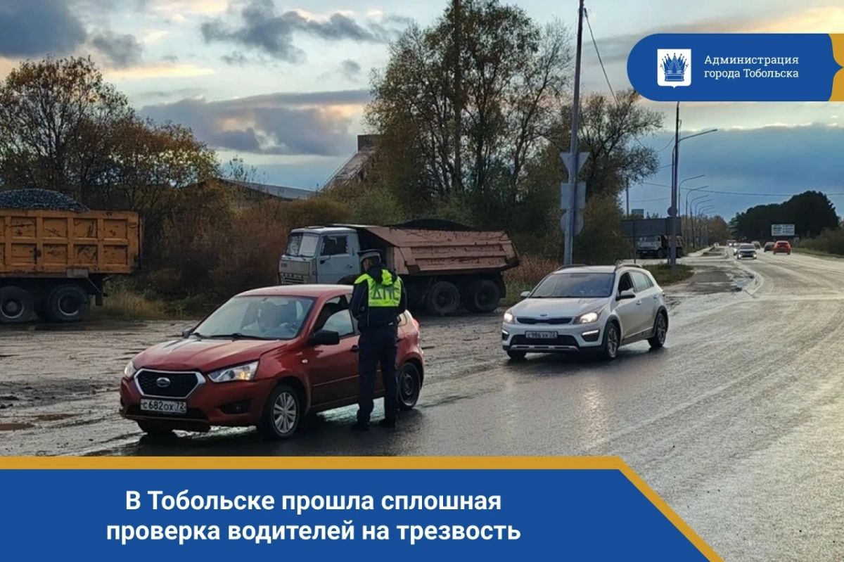 В Тобольске прошла сплошная проверка водителей на трезвость