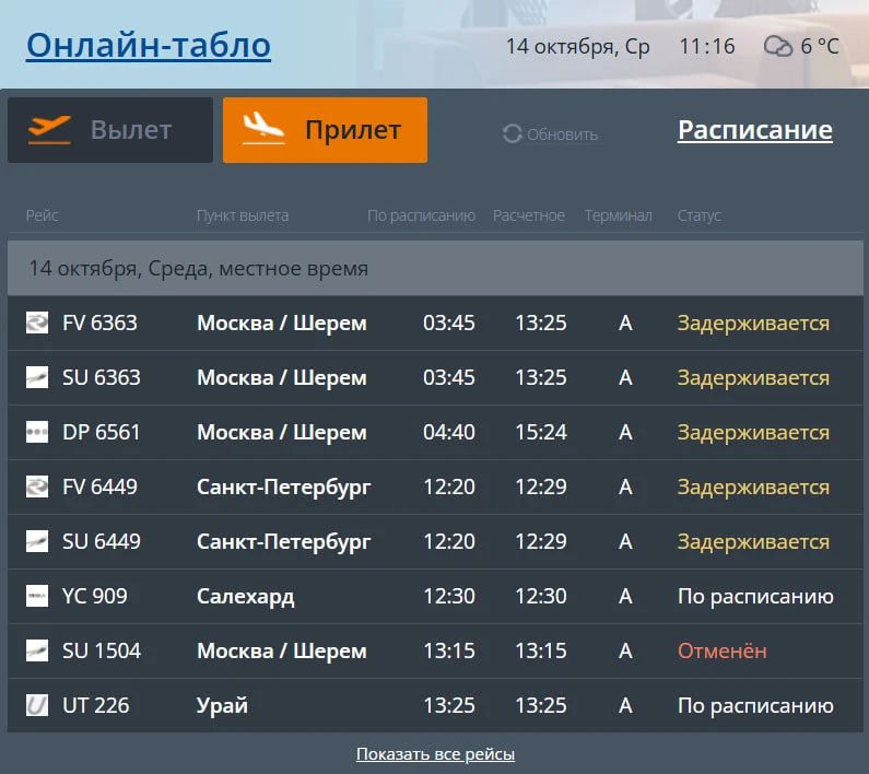 В Тюмени задерживаются рейсы в Москву В Тюмени задерживаются рейсы в Москву