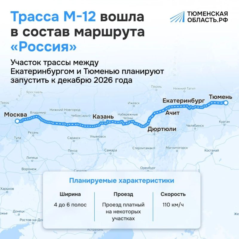 От Екатеринбурга до Тюмени — по четыре полосы!